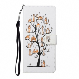 Flip Case Für Xiaomi Redmi Note 9 Pro 5G Mit Kordel Funky Cats Mit Riemen