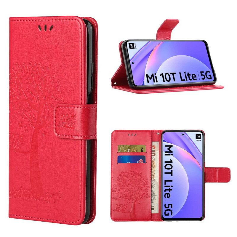 Flip Case Für Xiaomi Redmi Note 9 Pro 5G Mit Kordel Tangabaum Und Eulen