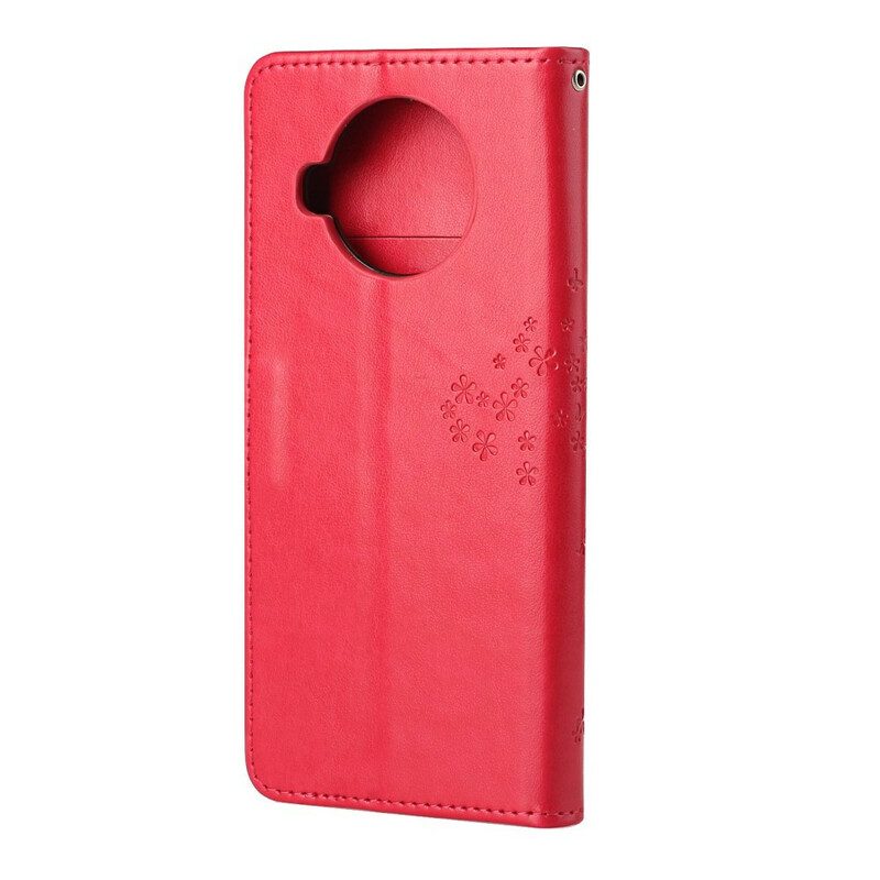 Flip Case Für Xiaomi Redmi Note 9 Pro 5G Mit Kordel Tangabaum Und Eulen