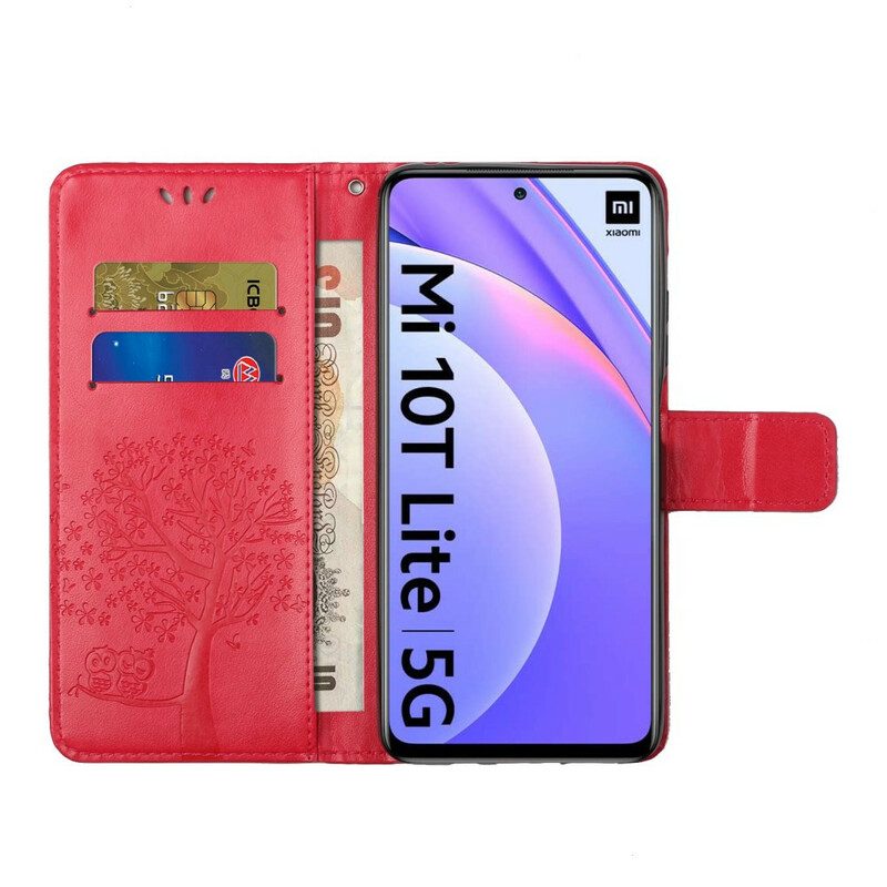 Flip Case Für Xiaomi Redmi Note 9 Pro 5G Mit Kordel Tangabaum Und Eulen