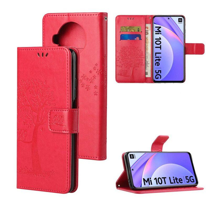 Flip Case Für Xiaomi Redmi Note 9 Pro 5G Mit Kordel Tangabaum Und Eulen