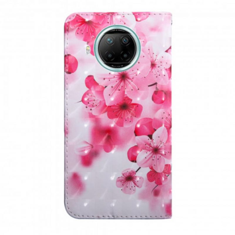 Flip Case Für Xiaomi Redmi Note 9 Pro 5G Pinke Blumen