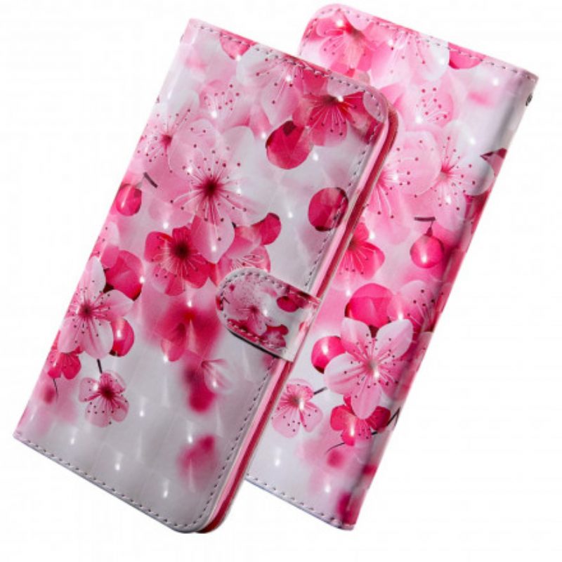 Flip Case Für Xiaomi Redmi Note 9 Pro 5G Pinke Blumen