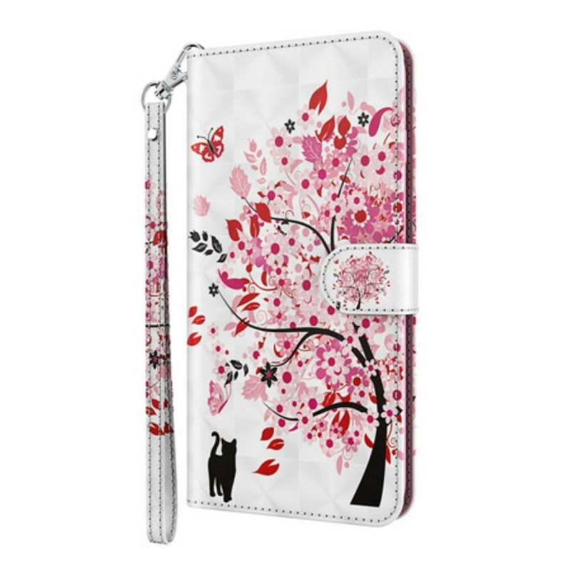 Flip Case Für Xiaomi Redmi Note 9 Pro 5G Rosa Baum