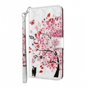 Flip Case Für Xiaomi Redmi Note 9 Pro 5G Rosa Baum