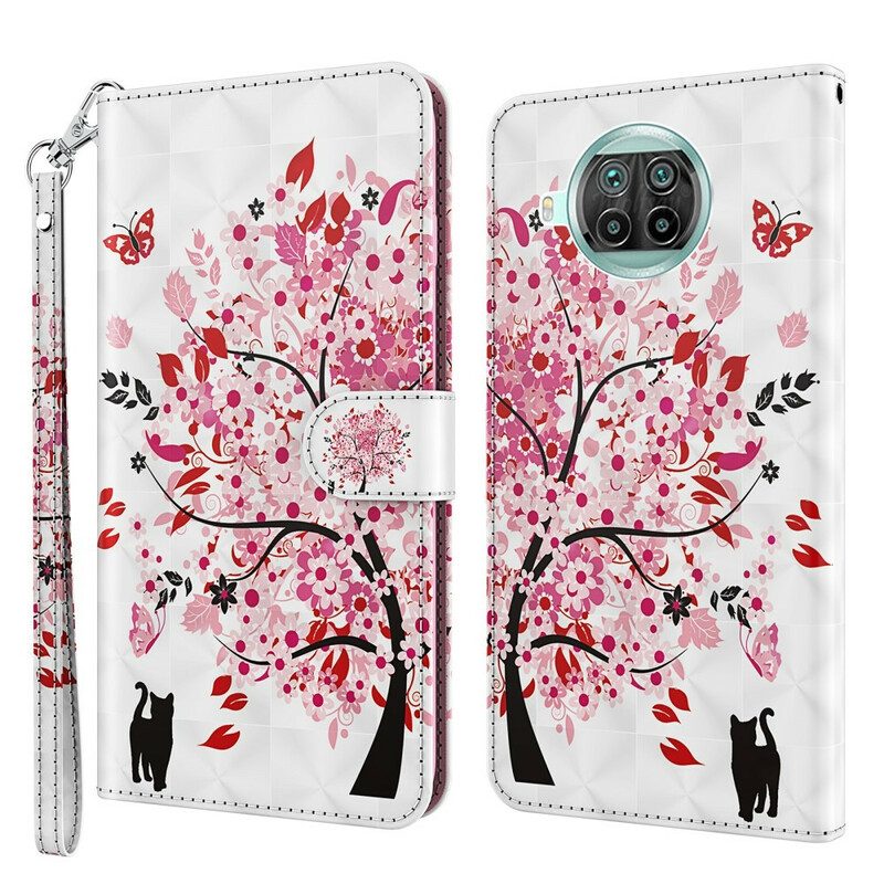 Flip Case Für Xiaomi Redmi Note 9 Pro 5G Rosa Baum