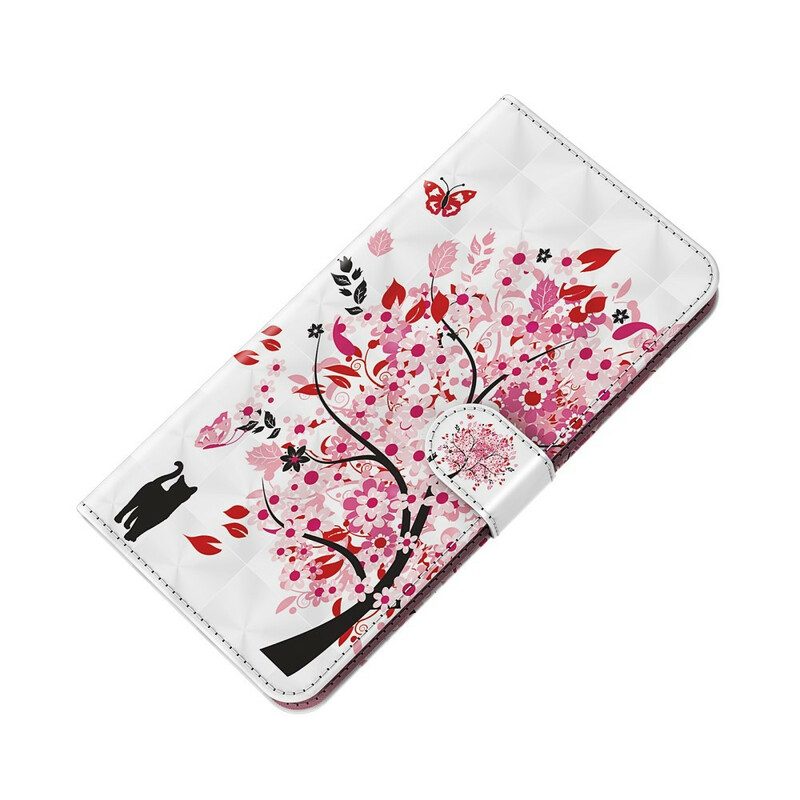 Flip Case Für Xiaomi Redmi Note 9 Pro 5G Rosa Baum