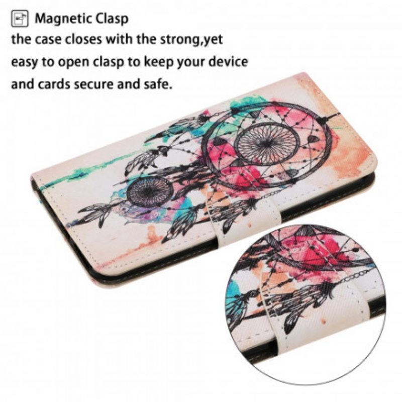 Flip Case Für Xiaomi Redmi Note 9 Pro 5G Traumfänger-aquarell