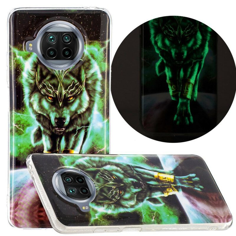 Hülle Für Xiaomi Redmi Note 9 Pro 5G Fluoreszierende Wolf-serie