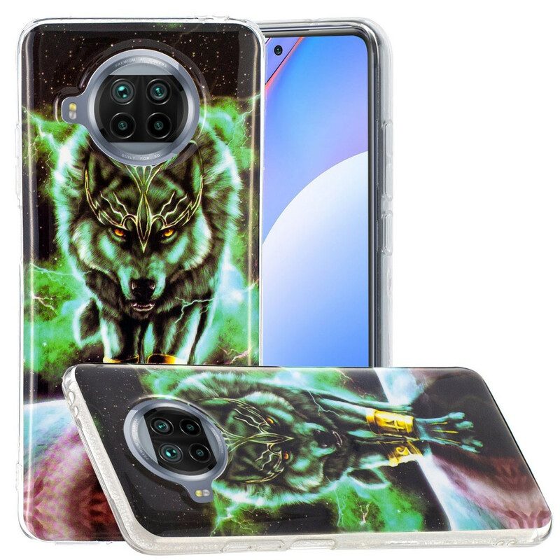 Hülle Für Xiaomi Redmi Note 9 Pro 5G Fluoreszierende Wolf-serie