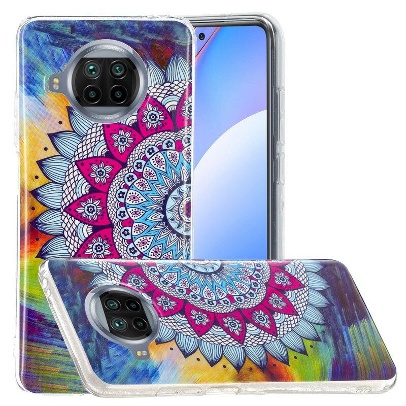 Hülle Für Xiaomi Redmi Note 9 Pro 5G Fluoreszierendes Buntes Mandala