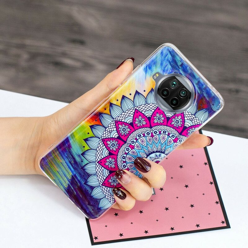 Hülle Für Xiaomi Redmi Note 9 Pro 5G Fluoreszierendes Buntes Mandala