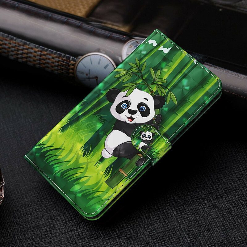 Lederhüllen Für Xiaomi Redmi Note 9 Pro 5G Panda Und Bambus