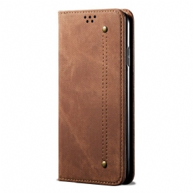 Schutzhülle Für Xiaomi Redmi Note 9 Pro 5G Flip Case Denim-stoff