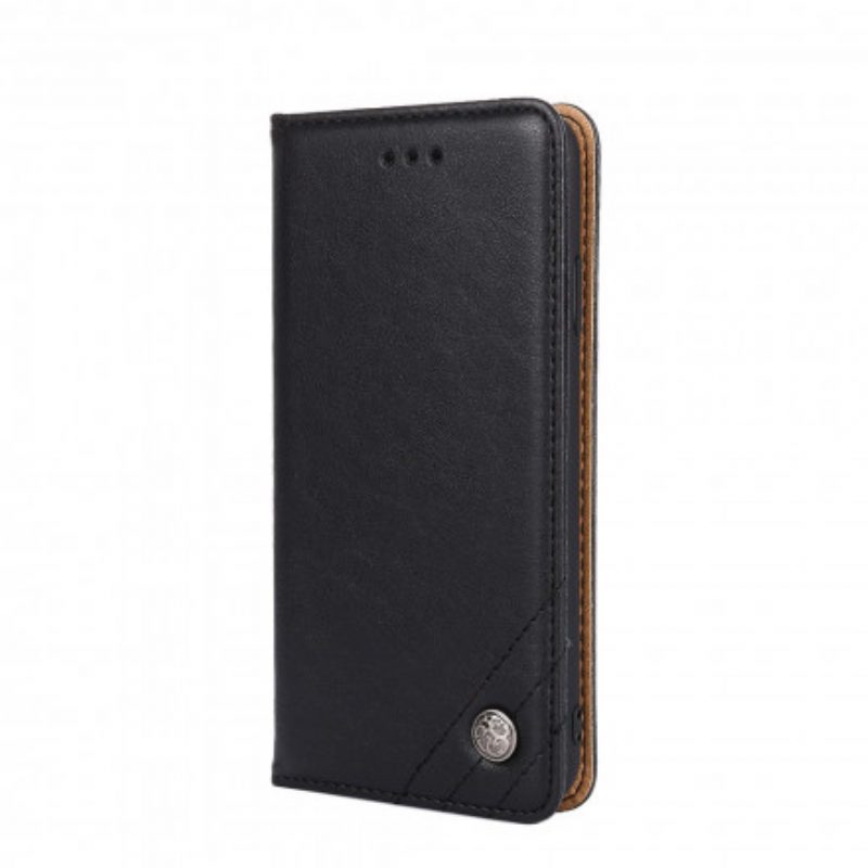 Schutzhülle Für Xiaomi Redmi Note 9 Pro 5G Flip Case Lederstil Mit Niete