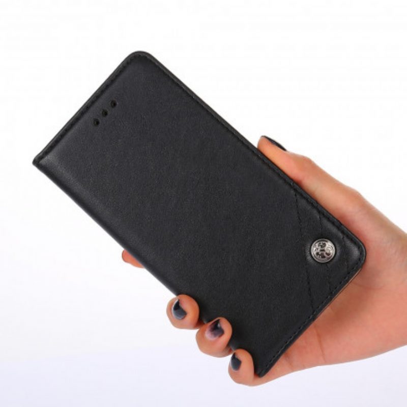 Schutzhülle Für Xiaomi Redmi Note 9 Pro 5G Flip Case Lederstil Mit Niete