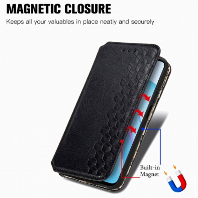 Schutzhülle Für Xiaomi Redmi Note 9 Pro 5G Flip Case Rautenstruktur In Lederoptik