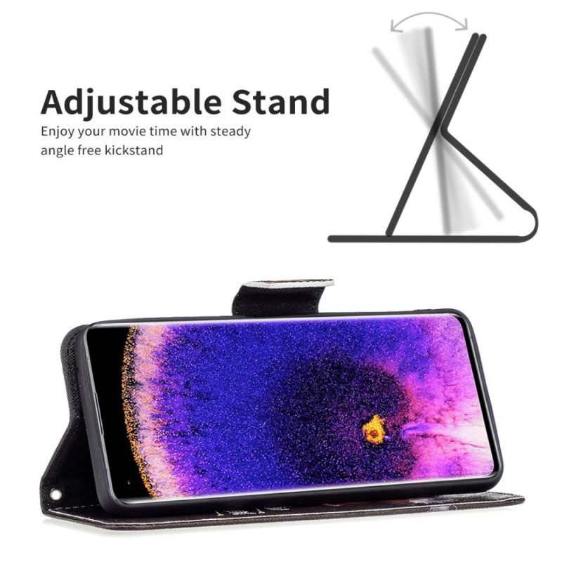 Flip Case Für Oppo Find X5 Gefährlicher Bär