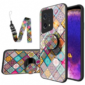 Handyhülle Für Oppo Find X5 Patchwork-magnethalter