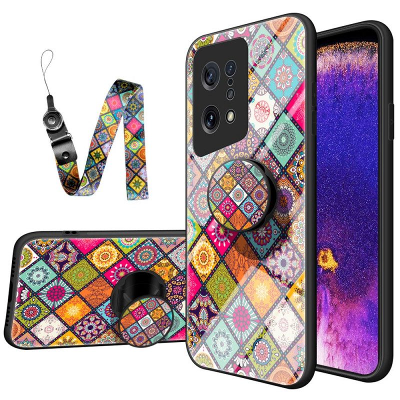 Handyhülle Für Oppo Find X5 Patchwork-magnethalter