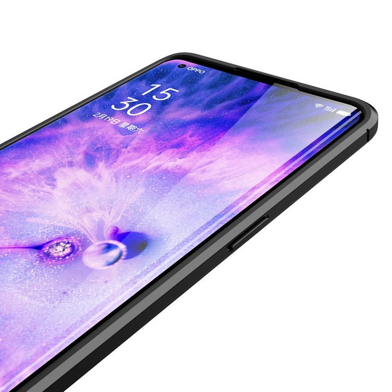 Hülle Für Oppo Find X5 Litschi-doppellinie In Lederoptik