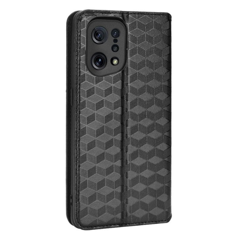 Schutzhülle Für Oppo Find X5 Flip Case Diamant-ledereffekt