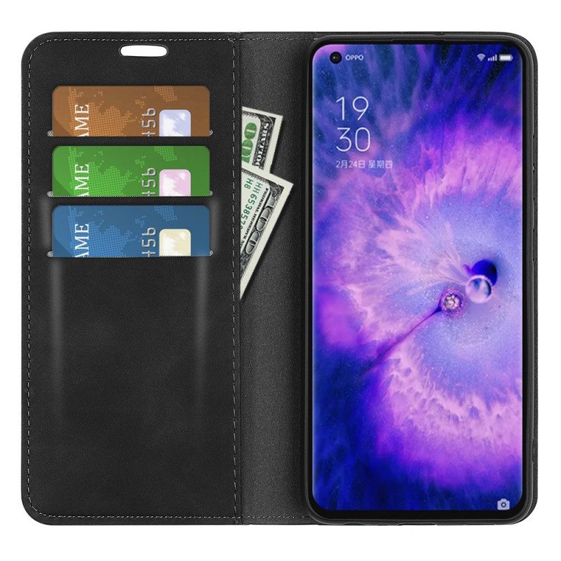 Schutzhülle Für Oppo Find X5 Flip Case Seidenweicher Ledereffekt