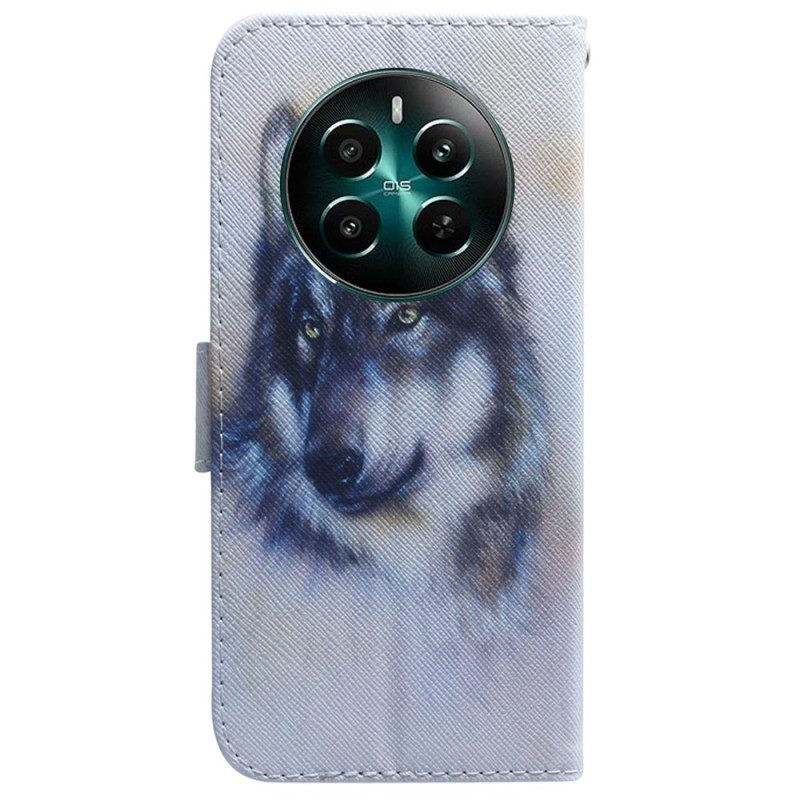 Lederhüllen Realme 12 Plus 5g Wolf-aquarell