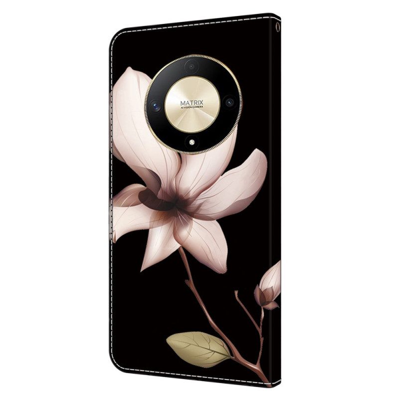 Lederhüllen Für Honor X9b / Magic 6 Lite Rosa Blume