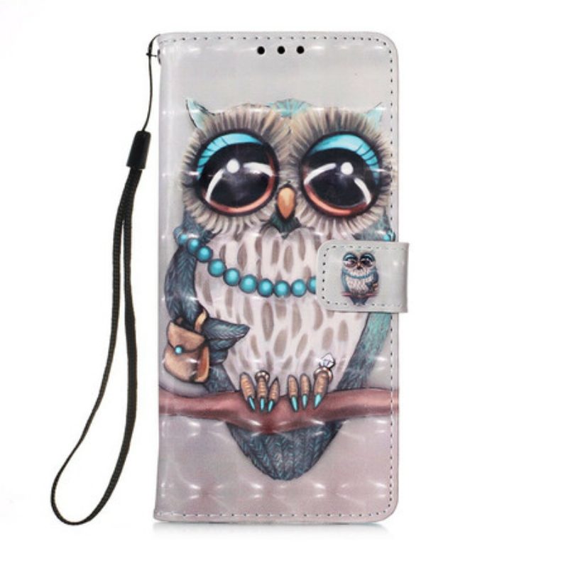 Flip Case Für Huawei P Smart 2020 Mit Kordel Miss Owl Mit Riemen