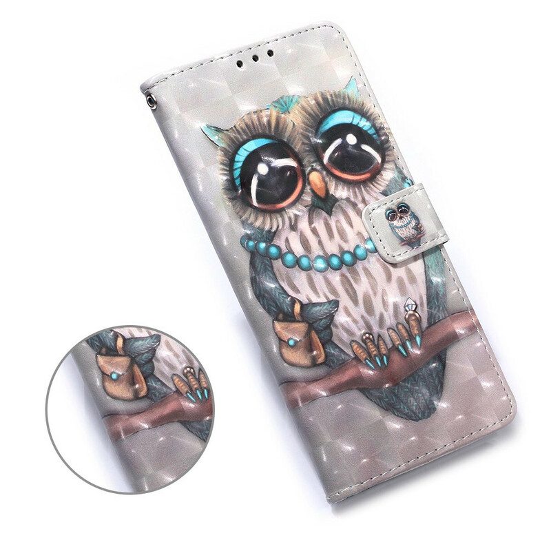 Flip Case Für Huawei P Smart 2020 Mit Kordel Miss Owl Mit Riemen