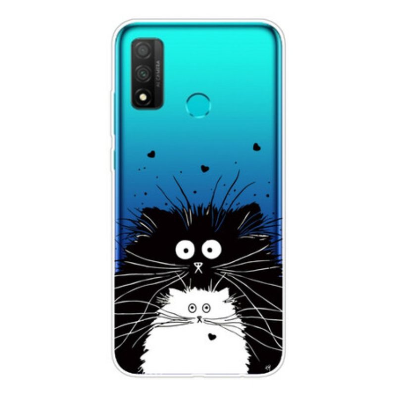 Hülle Für Huawei P Smart 2020 Transparente Überraschte Katzen