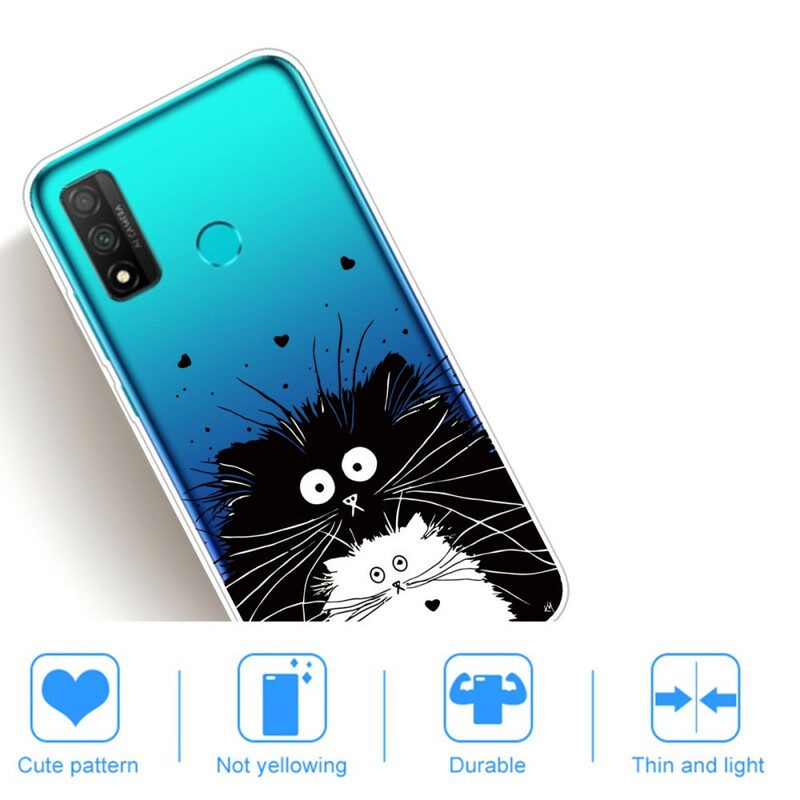 Hülle Für Huawei P Smart 2020 Transparente Überraschte Katzen