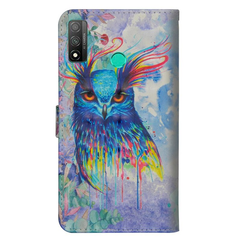 Lederhüllen Für Huawei P Smart 2020 Aquarellvogel