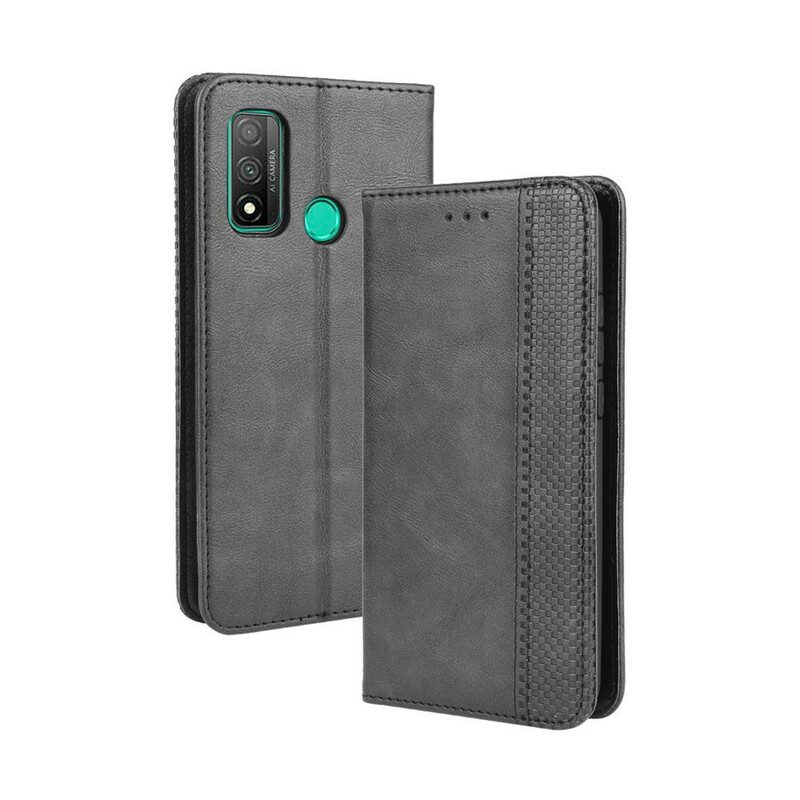 Schutzhülle Für Huawei P Smart 2020 Flip Case Stilisierter Vintage-ledereffekt