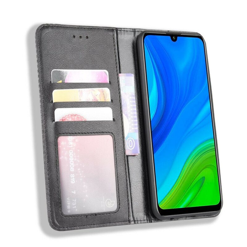 Schutzhülle Für Huawei P Smart 2020 Flip Case Stilisierter Vintage-ledereffekt