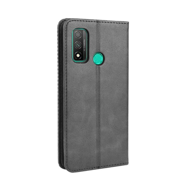 Schutzhülle Für Huawei P Smart 2020 Flip Case Stilisierter Vintage-ledereffekt