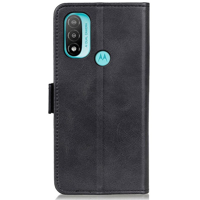 Flip Case Für Moto E40 / E30 / E20 Doppelter Verschluss