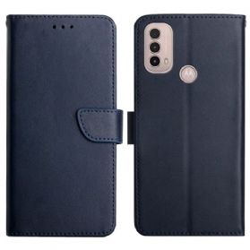 Flip Case Für Moto E40 / E30 / E20 Echtes Nappaleder