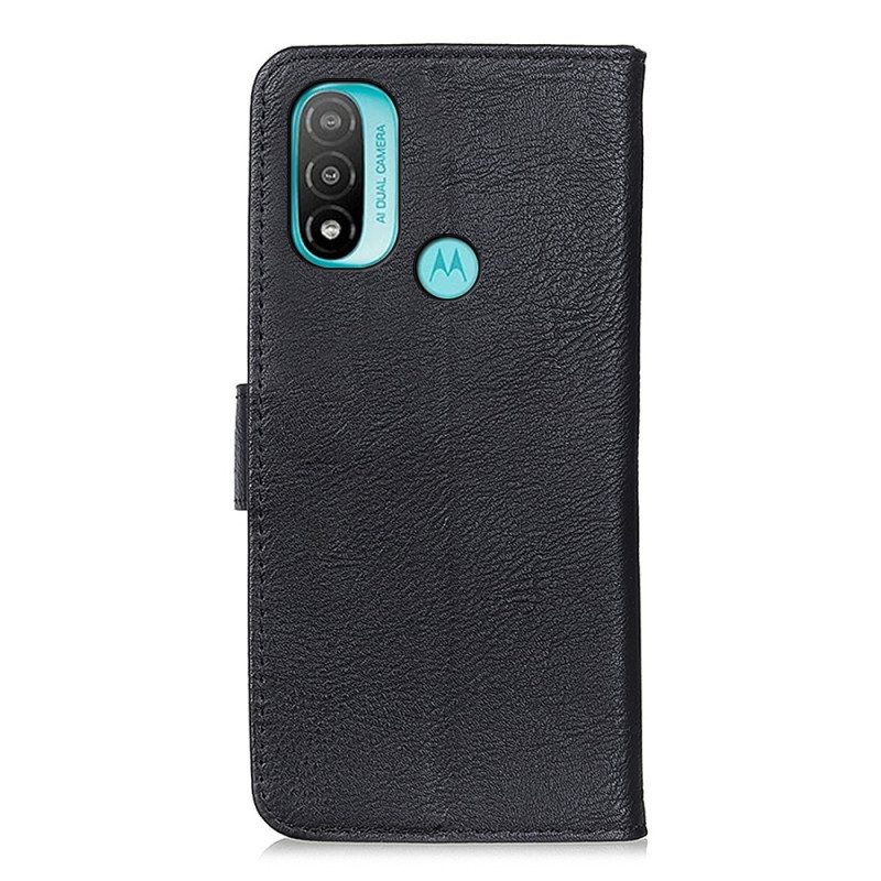 Flip Case Für Moto E40 / E30 / E20 Kunstleder Khazneh