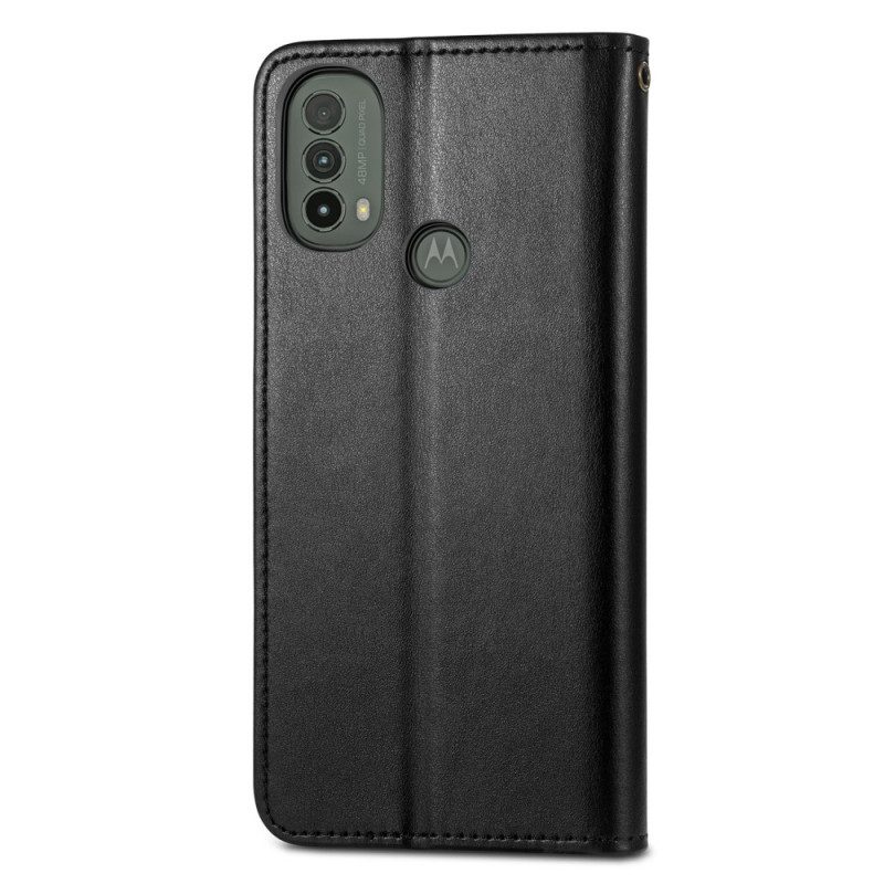 Flip Case Für Moto E40 / E30 / E20 Kunstleder Und Vintage-verschluss