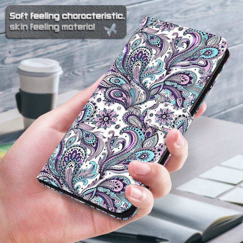 Flip Case Für Moto E40 / E30 / E20 Paisley