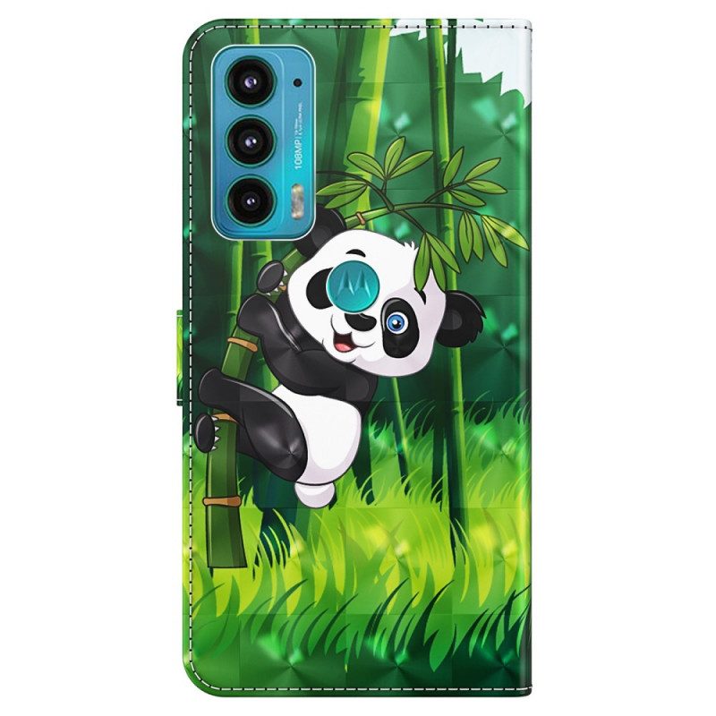 Flip Case Für Moto E40 / E30 / E20 Panda Und Bambus