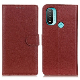 Flip Case Für Moto E40 / E30 / E20 Traditionell Litschi