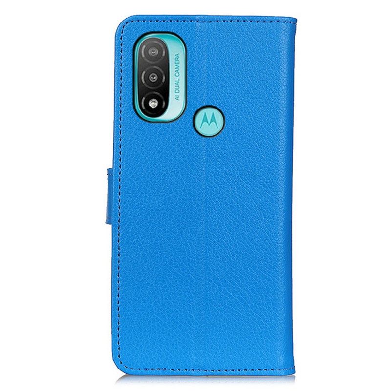 Flip Case Für Moto E40 / E30 / E20 Traditionell Litschi