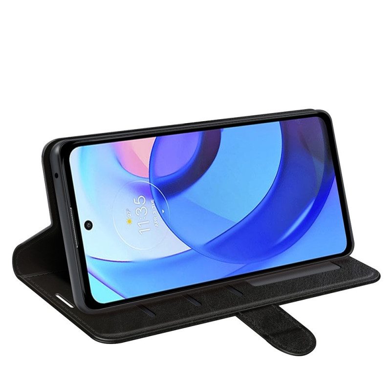 Lederhüllen Für Moto E40 / E30 / E20 Designer-ledereffekt