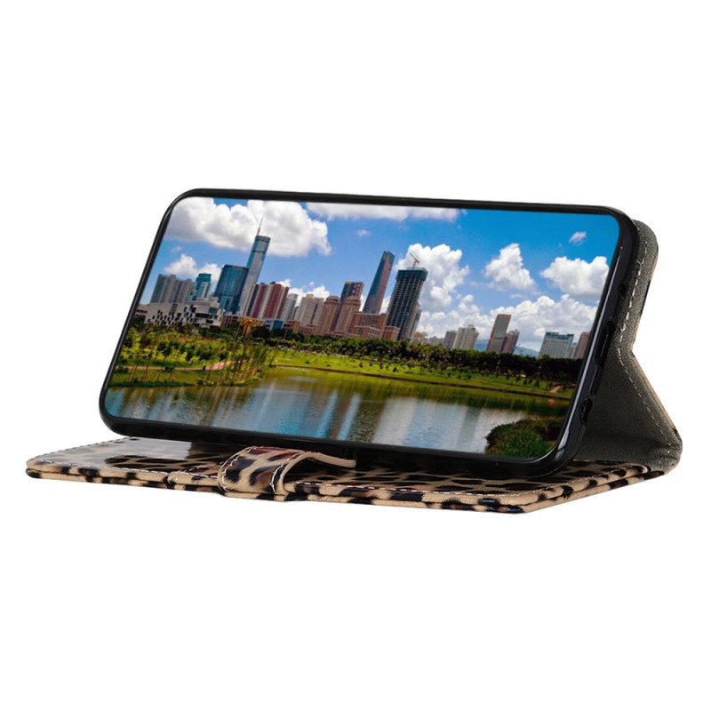 Lederhüllen Für Moto E40 / E30 / E20 Einfacher Leopard