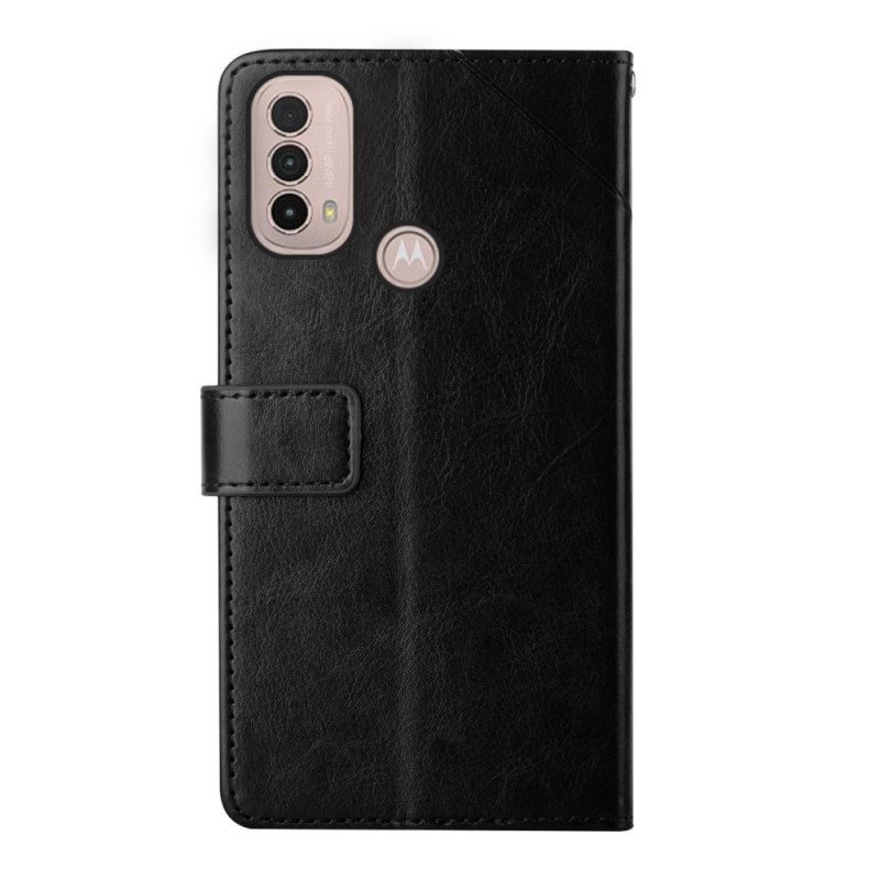 Lederhüllen Für Moto E40 / E30 / E20 Stil Leder Geo Y Design