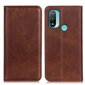 Schutzhülle Für Moto E40 / E30 / E20 Flip Case Elegantes Spaltleder