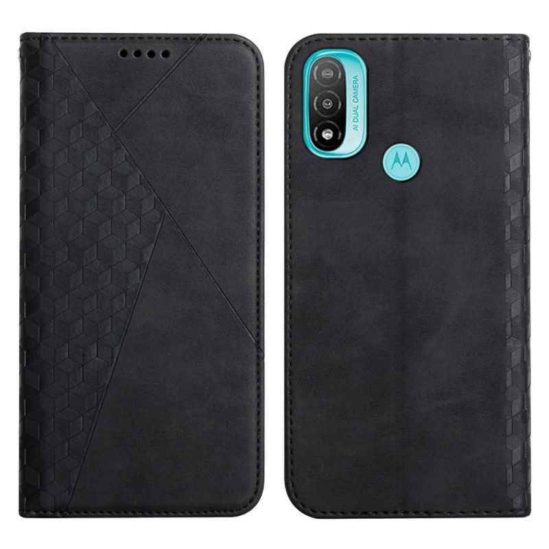 Schutzhülle Für Moto E40 / E30 / E20 Flip Case Geo-ledereffekt